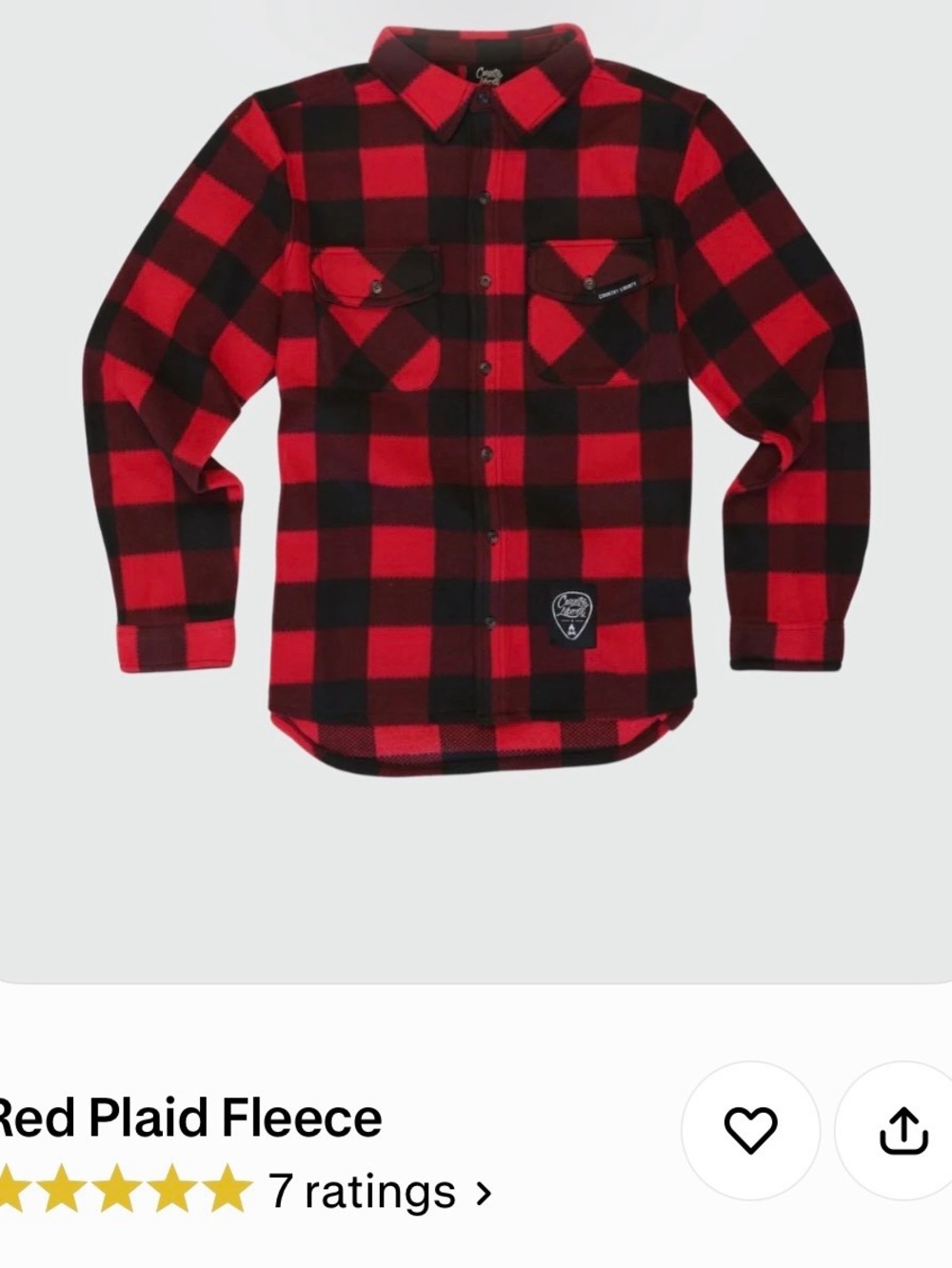 Classic Red & Black Plaid Button-Down Shirt Jacket
